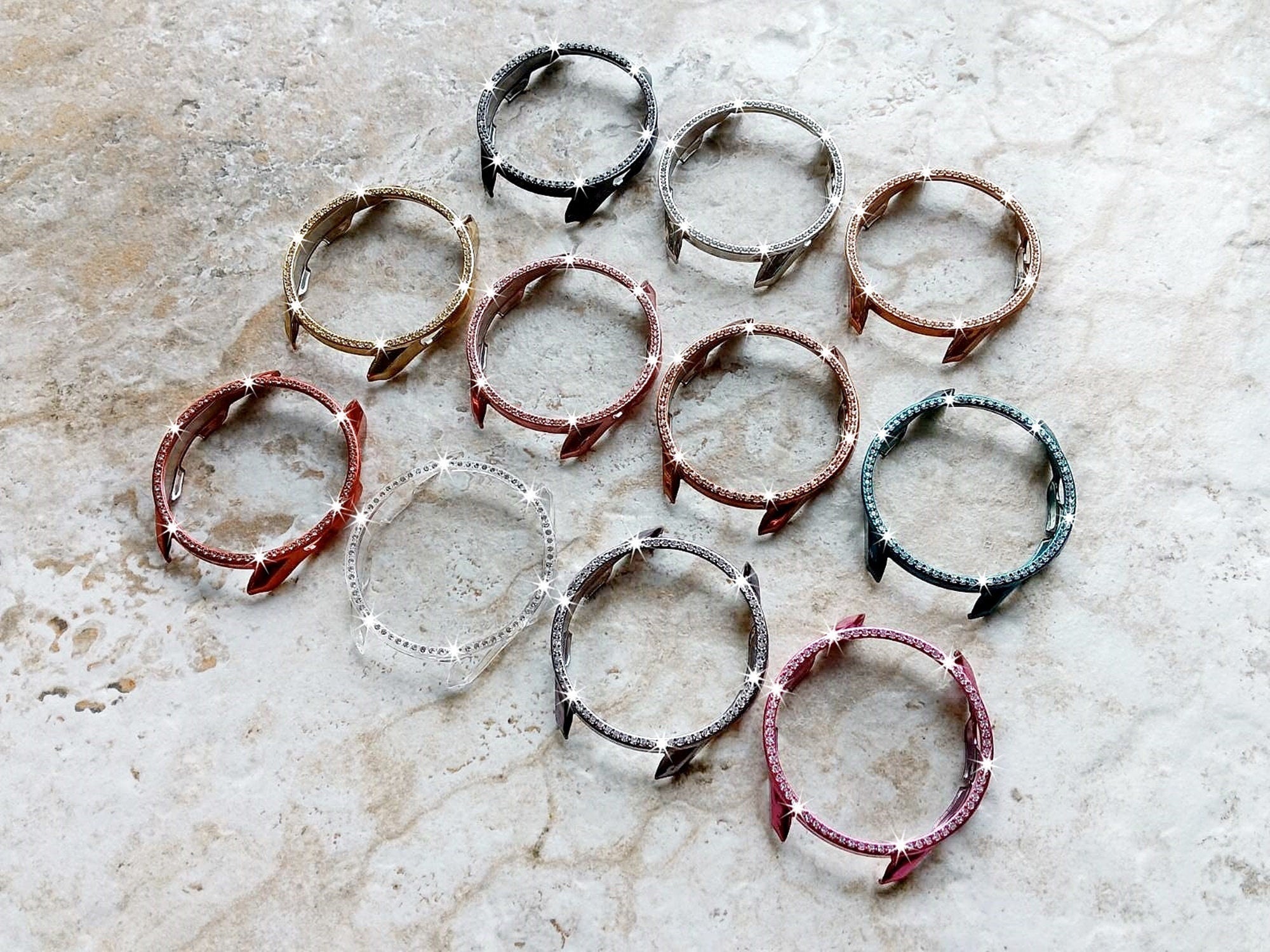 Samsung Watch Crystal Bezel Bling Case Cover for Galaxy Watch 3 45mm Smartwatches Hard Protective Sparkling Guard Bumper Frame